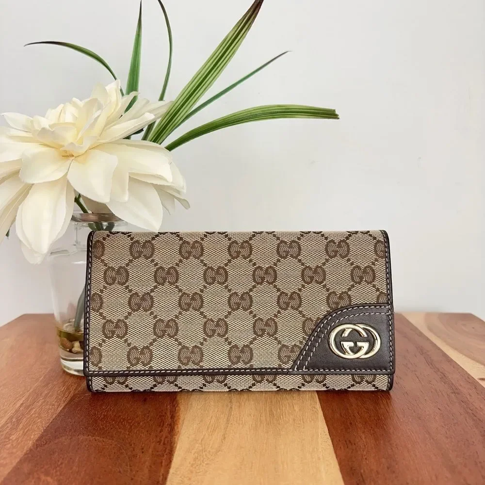 Pre-Owned Gucci  Britt GG Canvas Continental Wallet‎